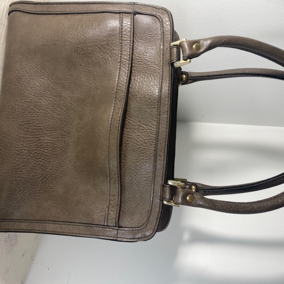 Vintage Cornell brown Faux Leather Handbag Shoulder Purse Structured - Picture 3 of 6